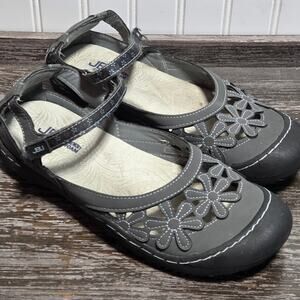 JBU by Jambu Women's Wildflower Mary Jane Denim Blue Comfort Sandal Size 10M